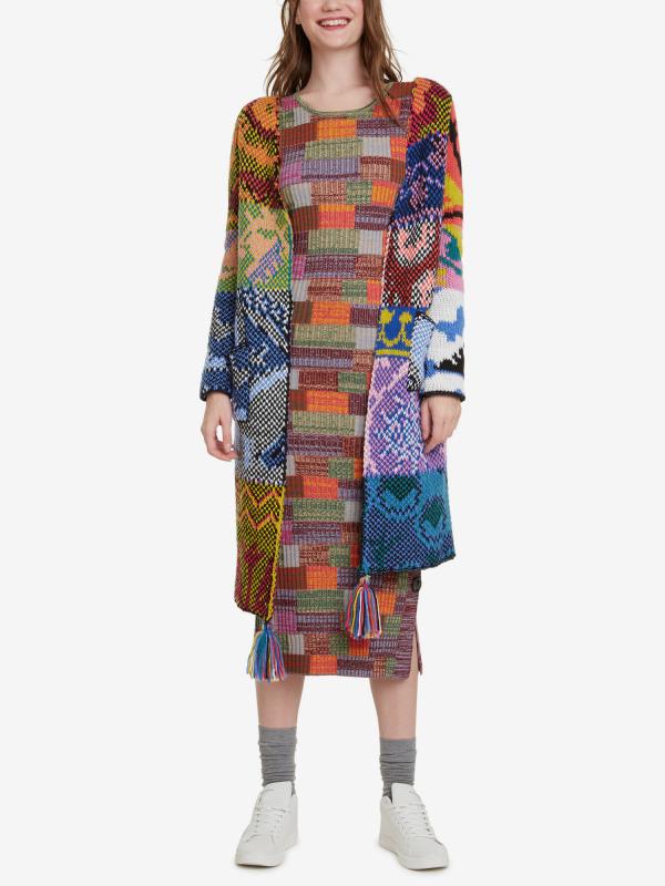 Svetr Desigual Jacket Houston Barevná