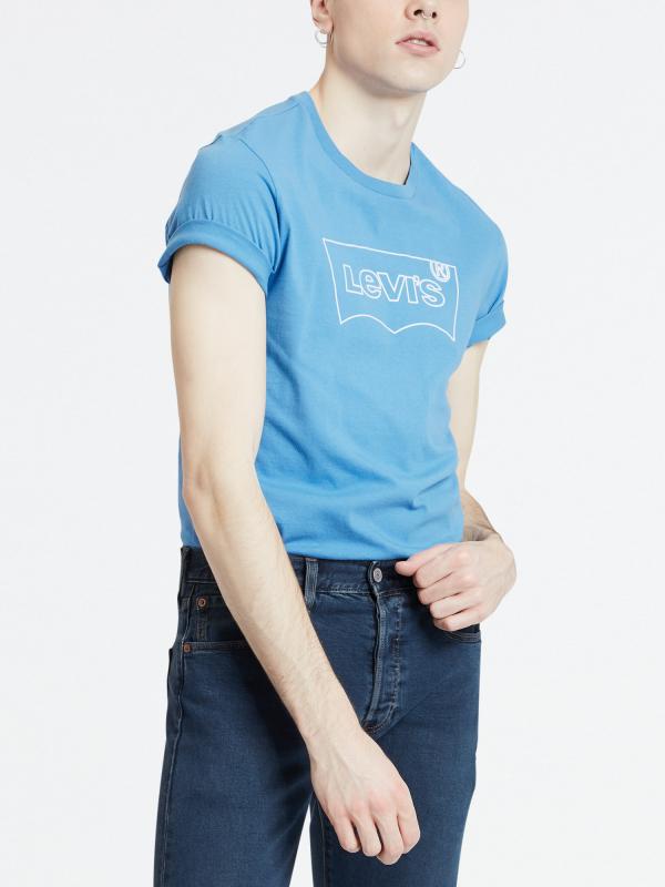 Tričko Levi's® Housemark Graphic Tee Hm Outli Modrá