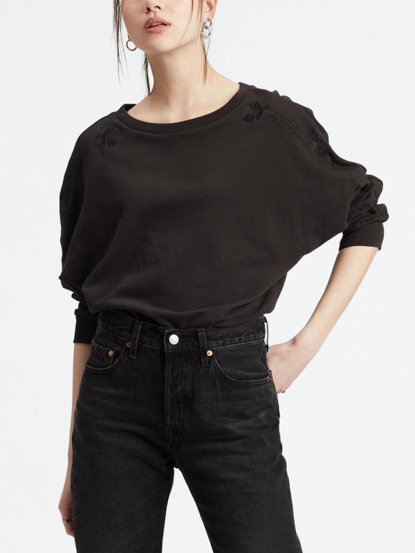 Mikina LEVI'S Natalie Crew Montebello Sweats Černá