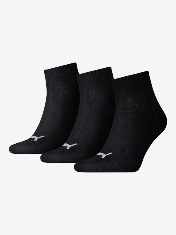 Ponožky Puma Unisex Quarter Plain 3 Pack Černá