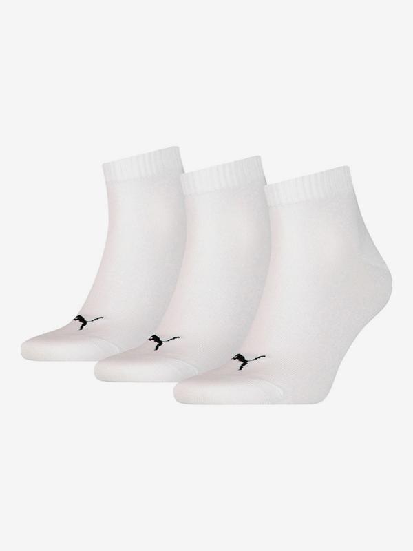 Ponožky Puma Unisex Quarter Plain 3 Pack Bílá
