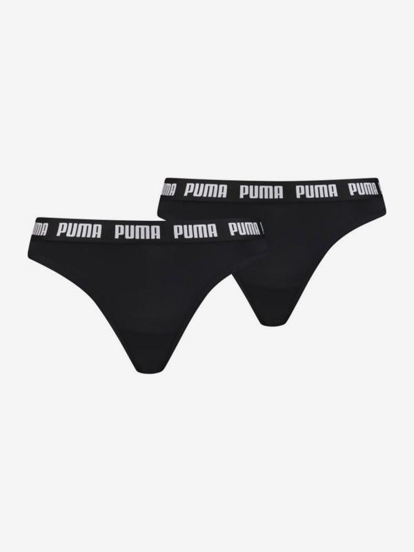 Kalhotky Puma String 2 Pack Packed Černá