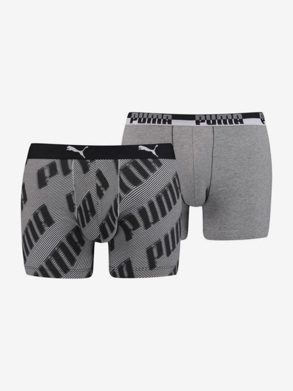 Boxerky Puma Basic Boxer 2 Pack Aop Wording Barevná