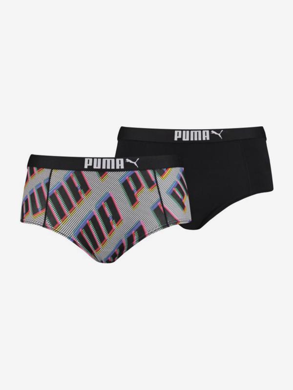 Kalhotky Puma Mini Short Aop 2 Pack Packed Černá