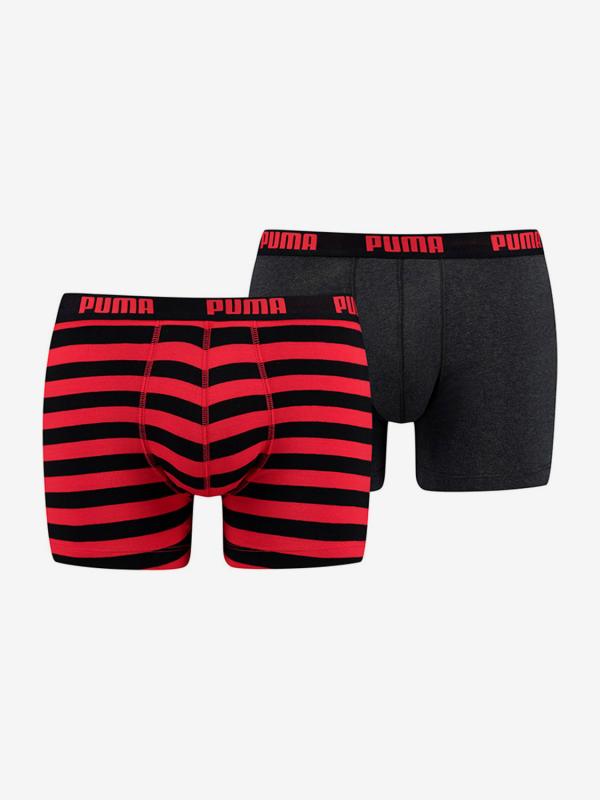 Boxerky Puma Stripe 1515 Boxer 2 Pack Černá