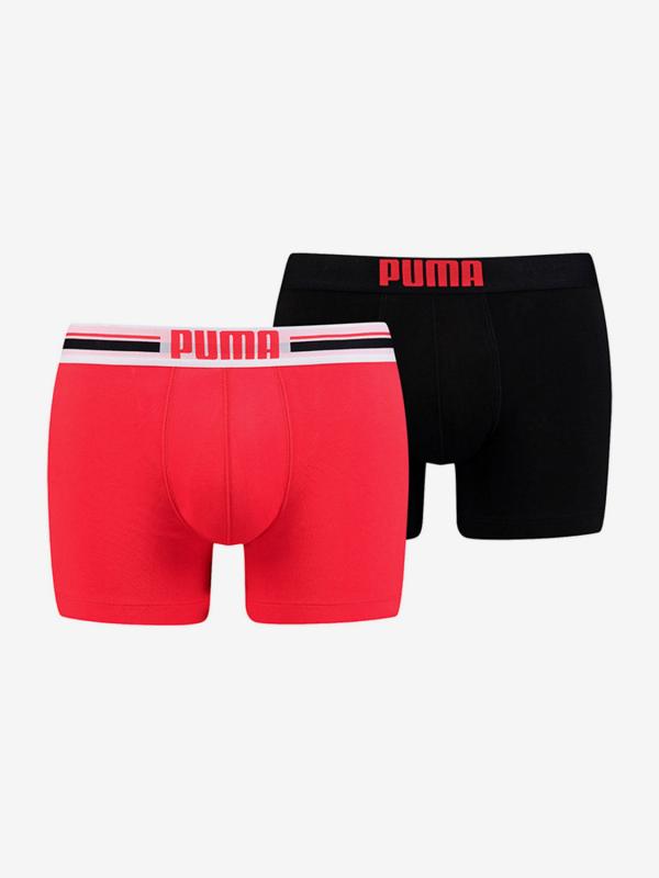 Boxerky Puma Placed Logo Boxer 2 Pack Černá