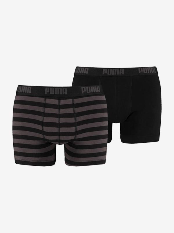 Boxerky Puma Stripe 1515 Boxer 2 Pack Černá