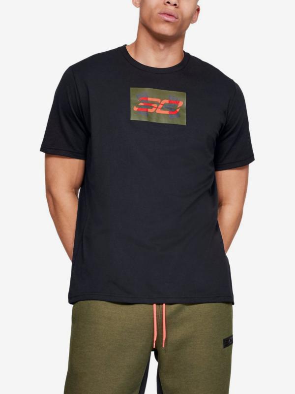 Tričko Under Armour Sc30 Overlay Ss Tee-Blk Barevná