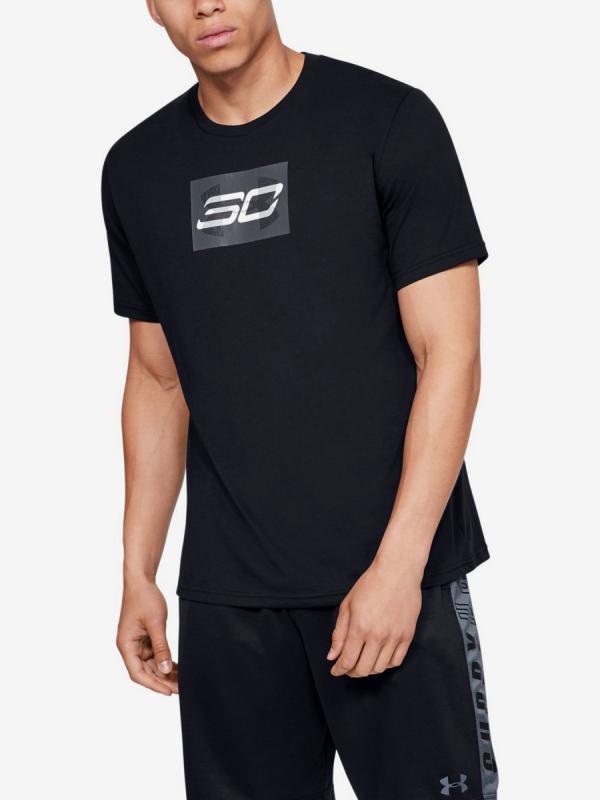 Tričko Under Armour Sc30 Overlay Ss Tee-Blk Barevná