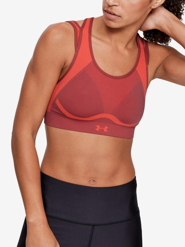 Kompresní podprsenka Under Armour Vanish Seamless Mid-Pnk Barevná