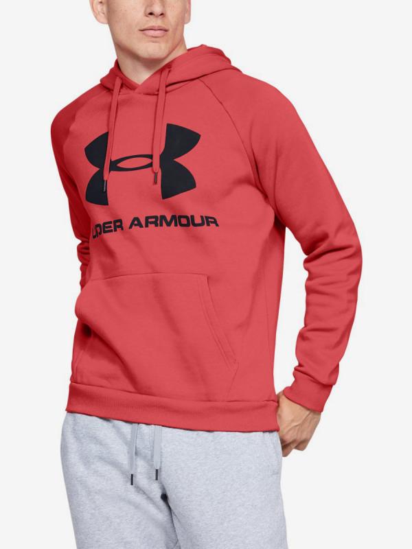 Mikina Under Armour Rival Fleece Sportstyle Logo Hoodie-Red Barevná