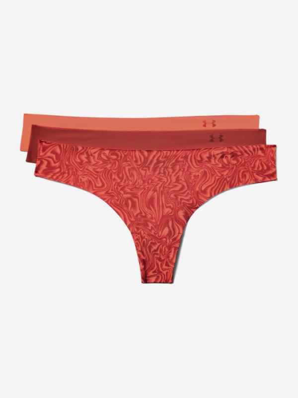 Kalhotky Under Armour Ps Thong 3Pack Print-Pnk Červená