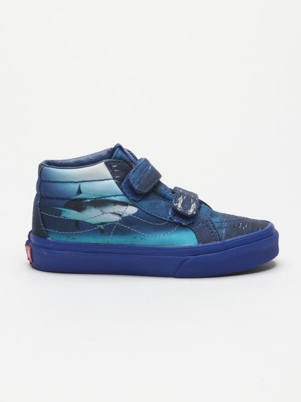 Boty Vans Uy Sk8-Mid Reissue V (Shark Week) Modrá