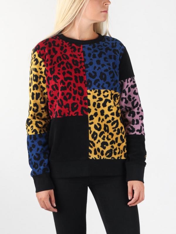 Mikina Vans Wm Wyld Tangle Crew Leopard Patchwork Barevná