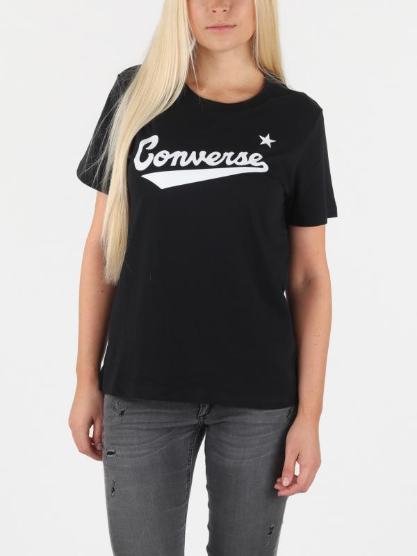 Tričko Converse Womens Nova Center Front Logo Tee Černá