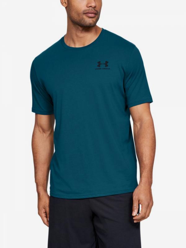 Tričko Under Armour Sportstyle Left Chest Ss-Grn Modrá