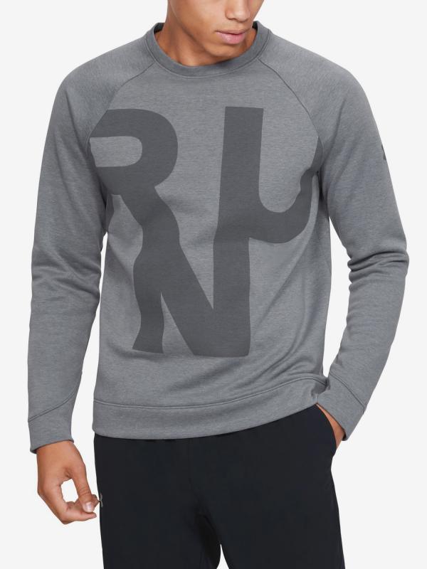 Mikina Under Armour Run Performance Fleece Crew-Gry Šedá