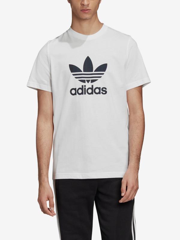 Tričko adidas Originals Tartan Infill T Bílá