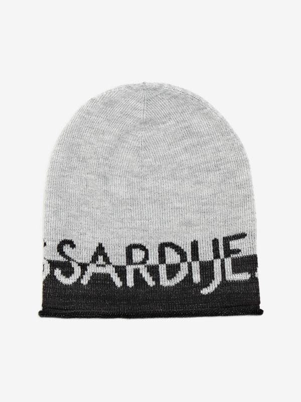 Čepice Trussardi Beanie Knit Misto Lana Logo Jacquard Šedá