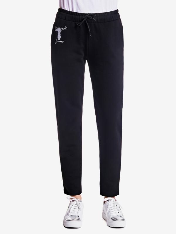 Tepláky Trussardi Fleece Pants Cotton Fleece Regular Fit Černá