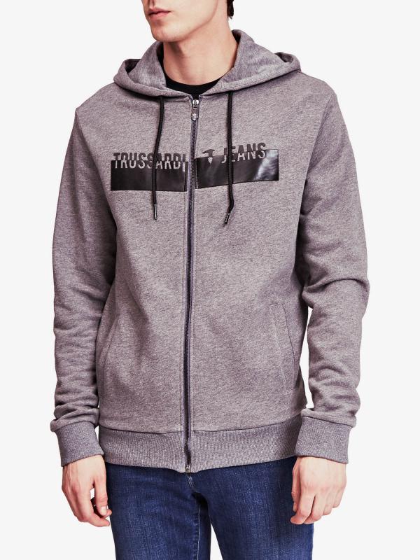 Mikina Trussardi Hoodie Jacket Cotton Fleece Regular Fit Barevná