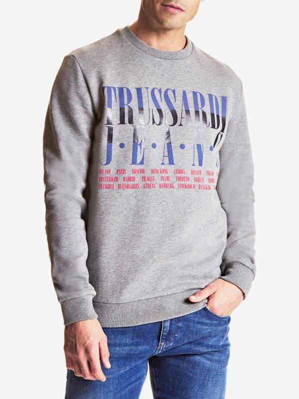 Mikina Trussardi Sweater Pure Cotton Brushed Regular Fit Barevná