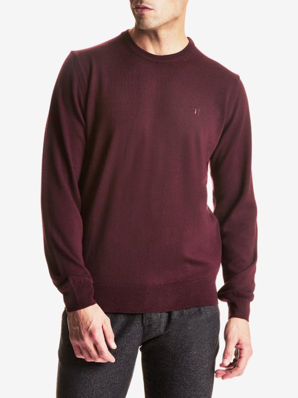 Svetr Trussardi Round Neck Regular Fit Pure Wool Barevná