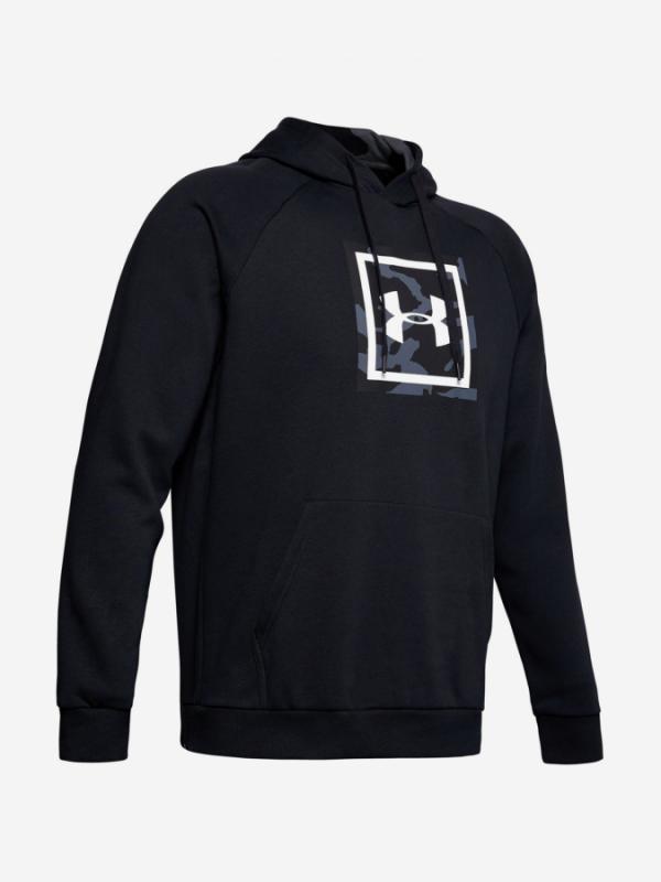 Mikina Under Armour Rival Fleece Printed Hoodie-Blk Černá