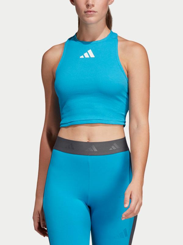 Crop Top adidas Performance Modrá