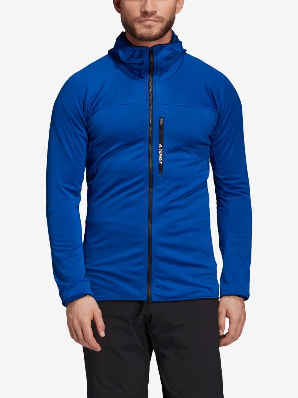 Mikina adidas Performance Tracerock Ho Fl Modrá