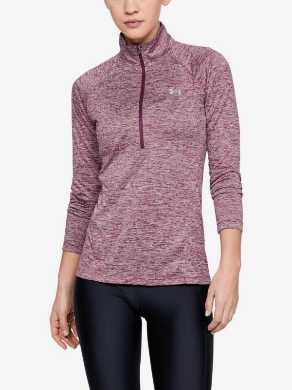 Tričko Under Armour Tech 1/2 Zip - Twist-Ppl Růžová