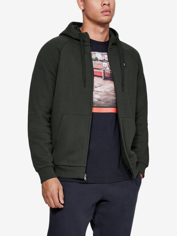 Mikina Under Armour Rival Fleece Fz Hoodie-Grn Zelená