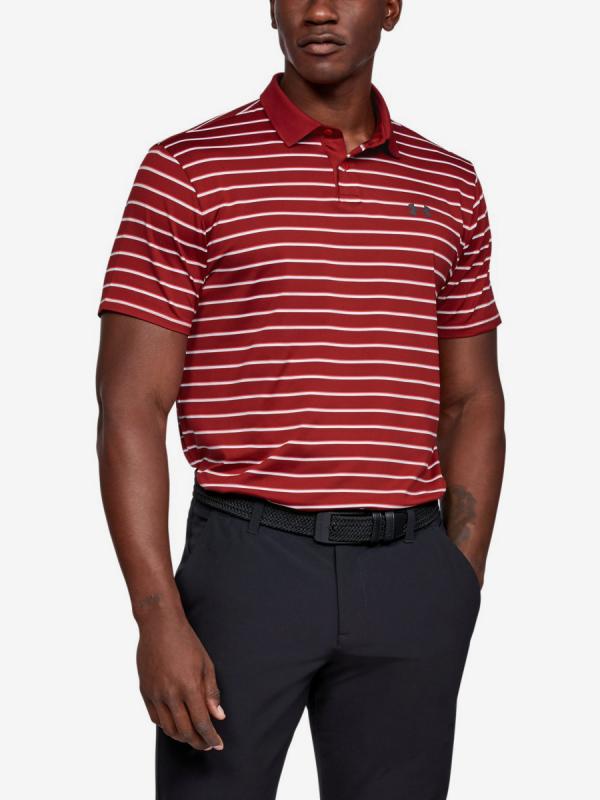Tričko Under Armour Performance Polo 2.0 Divot Stripe-Red Červená