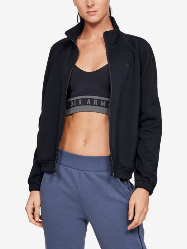 Mikina Under Armour Double Knit Track Jacket-Blk Černá
