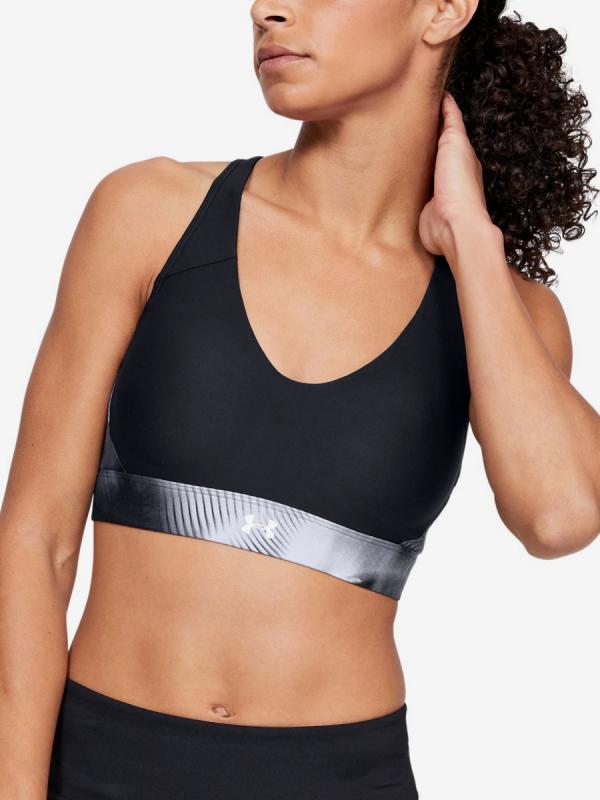 Kompresní podprsenka Under Armour Vanish Mid Print-Blk Černá