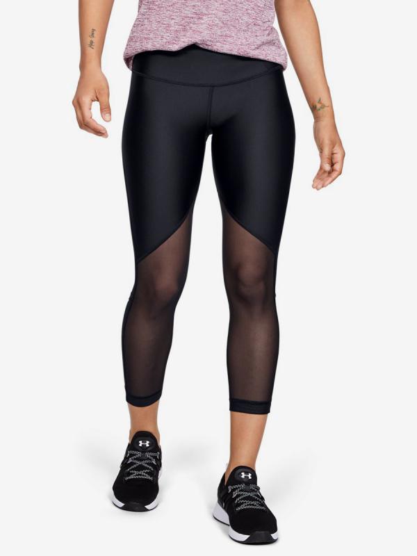 Kompresní legíny Under Armour Hg Mesh Ankle Crop - Graphic-B Černá