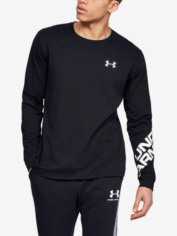 Tričko Under Armour Wordmark Sleeve Ls-Blk Černá