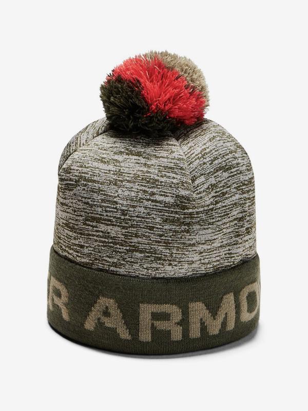 Čepice Under Armour Boy\'S Gametime Pom Beanie-Grn Zelená