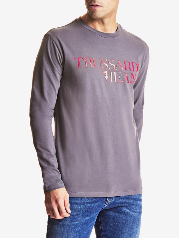 Tričko Trussardi Long Sleeves T-Shirt Jersey Stretch Regular Fit Šedá