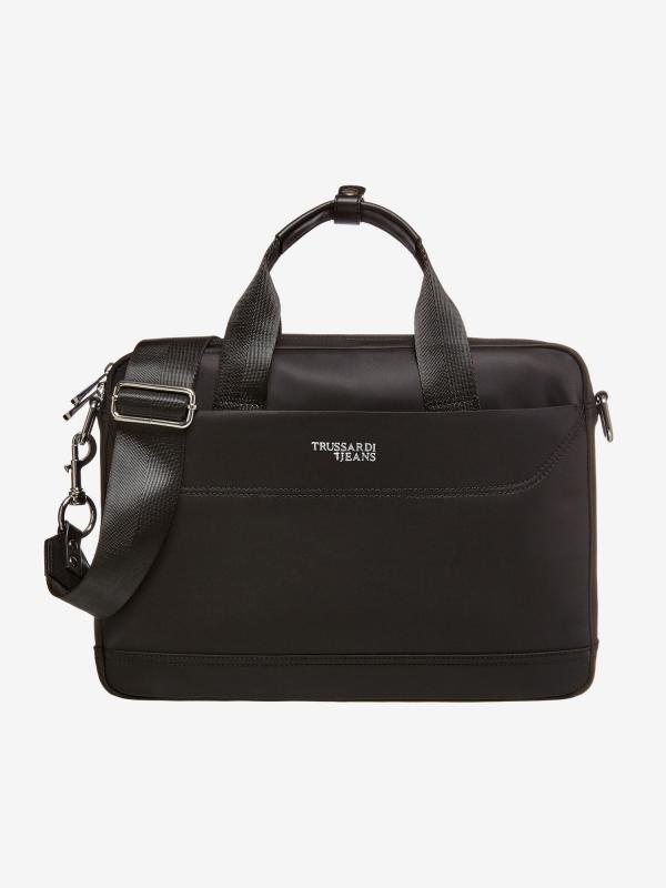 Taška Trussardi Business City Business Sm Nylon Černá