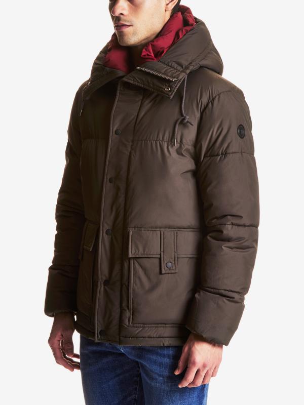 Bunda Trussardi Hooded Jacket Over Fit Plain Nylon Zelená
