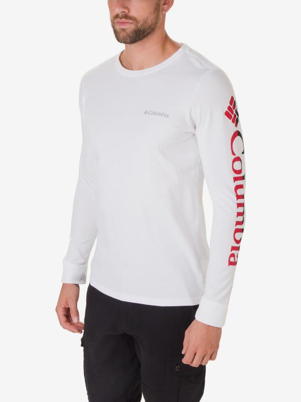 Tričko Columbia Lodge LS Graphic Tee Bílá