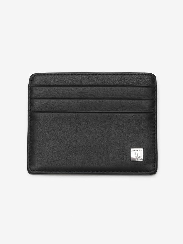 Peněženka Trussardi Wallet Card Holder Bicolor Smooth Bicolor Černá