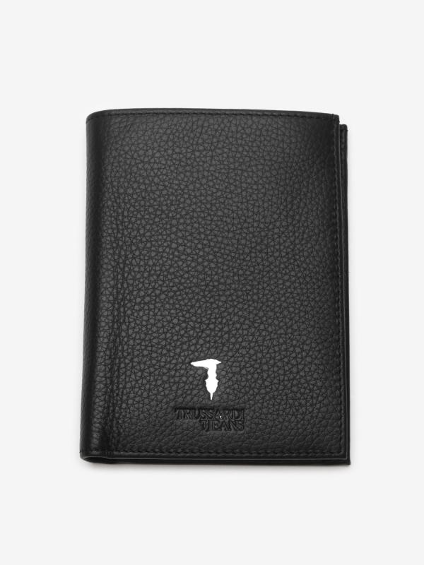 Peněženka Trussardi Wallet Vertical Coin Pocket Tumbled Černá