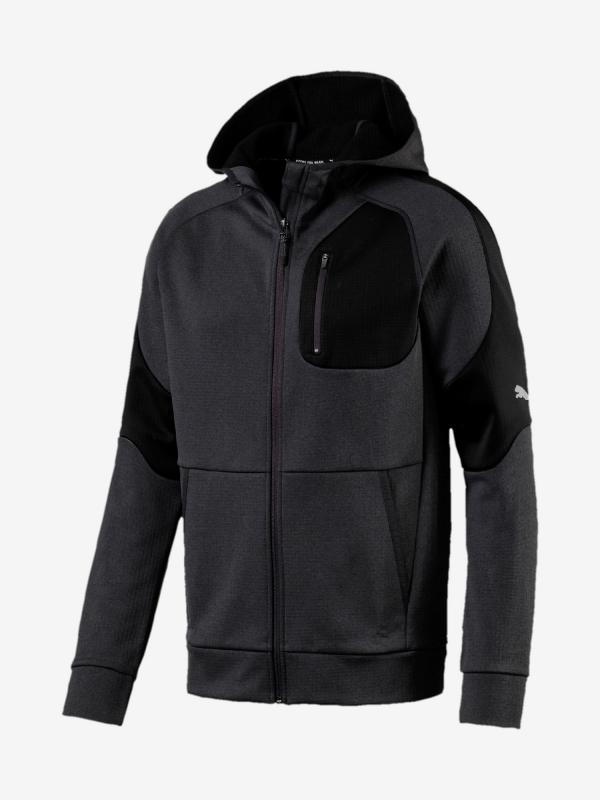 Mikina Puma Evostripe Warm Fz Hoody Šedá