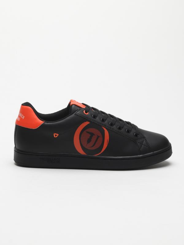 Boty Trussardi Sneaker Synthetic Logo Print Černá