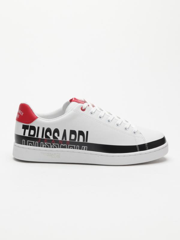 Boty Trussardi Sneaker Synthetic Logo Pattern Bílá