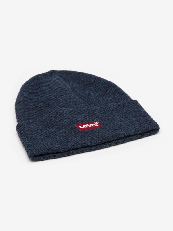 Čepice Levi's® Red Batwing Embroidered Slouchy Beanie Černá
