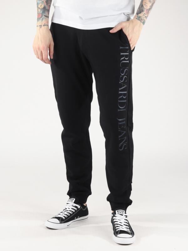 Tepláky Trussardi Cotton Fleece Pants Regular Fit Černá