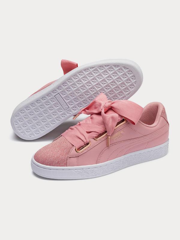 Boty Puma Basket Heart Woven Rose Wn S Růžová